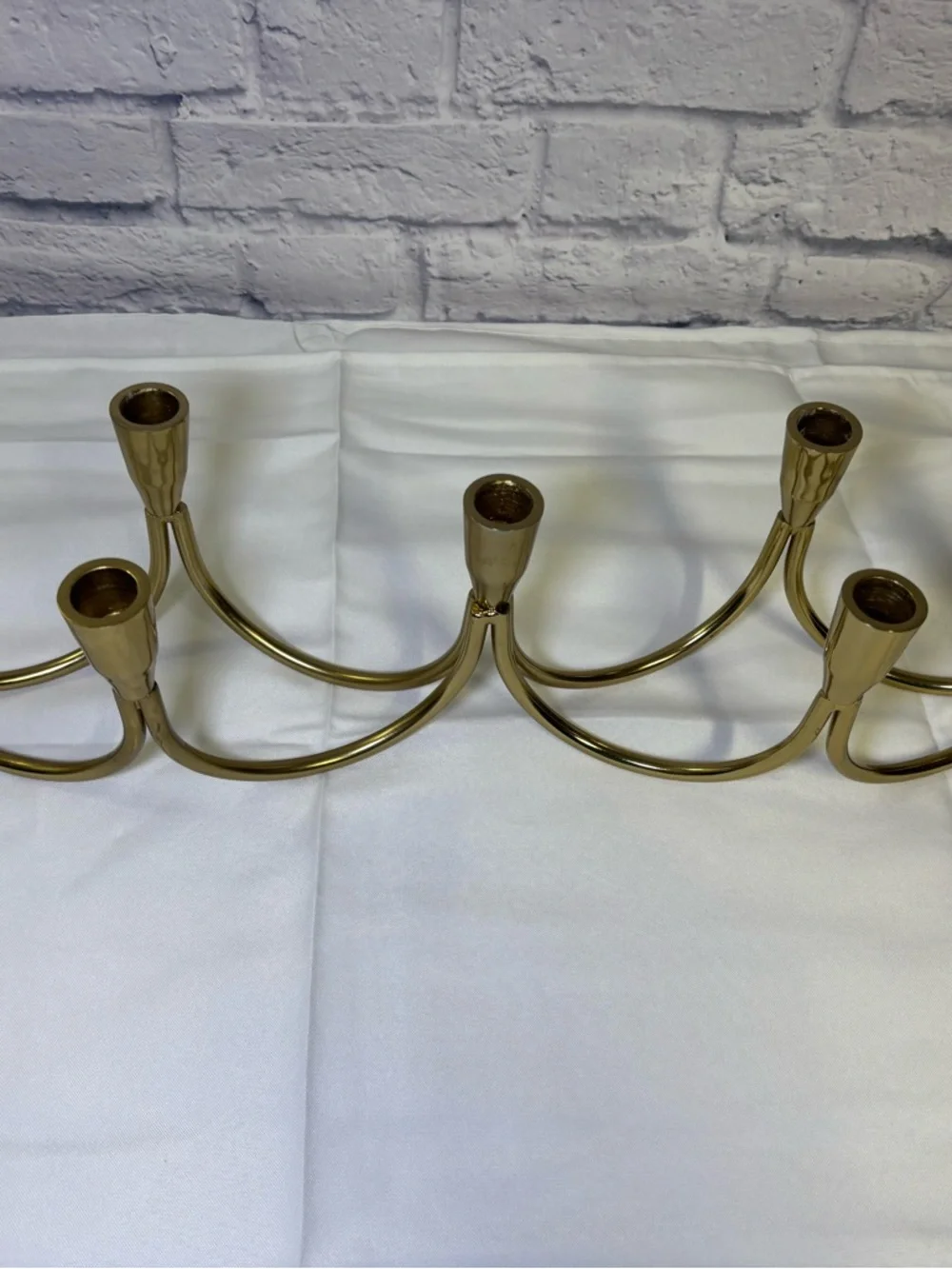 Brass Wave candelabra Seven Taper Candle Holder Vintage 22.5” Mid Century